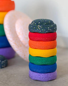 Stapelstein MINI regenboog classic + mini donkerblauw