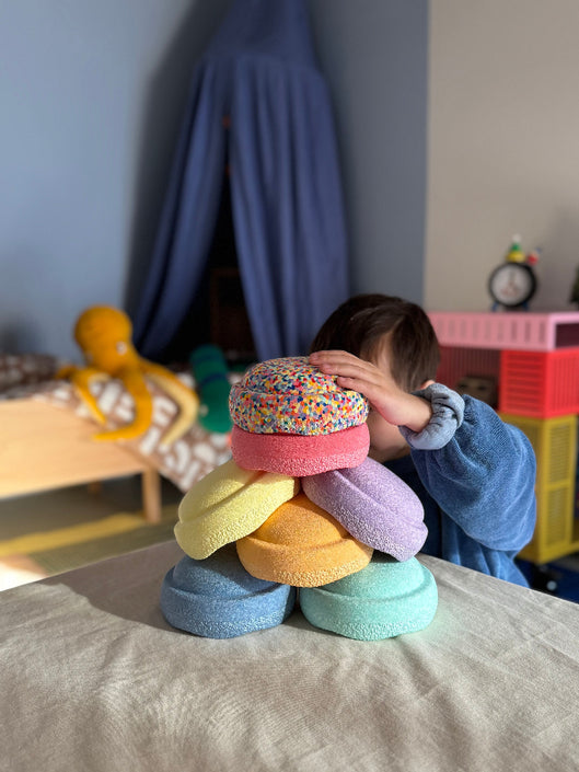 Stapelstein Mini regenboog pastel + mini super confetti B