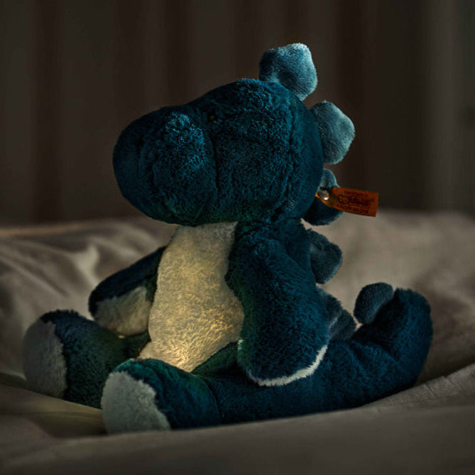 Steiff nachtlamp knuffel Spott dinosaurus 28 cm blauw 4001505067266