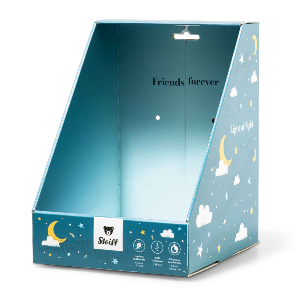 Steiff nachtlamp knuffel Spott dinosaurus 28 cm blauw