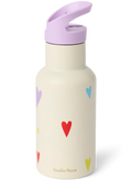 Studio Noos RVS drinkfles RVS 350 ml white multicolor hearts