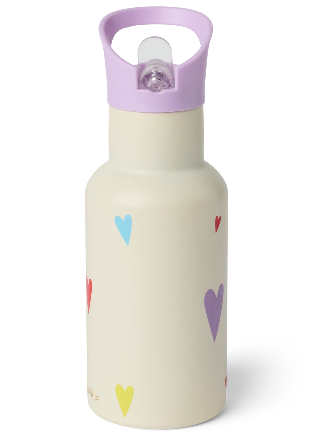 Studio Noos RVS drinkfles RVS 350 ml white multicolor hearts