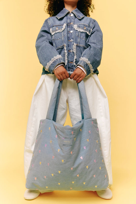 Studio Noos mom bag light denim hearts 6153324560560