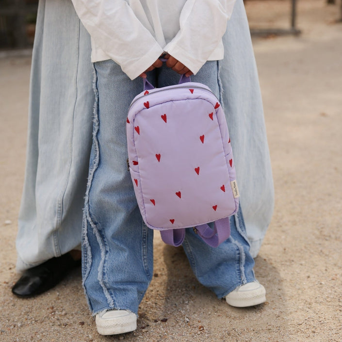 Studio Noos rugzak mini purple hearts