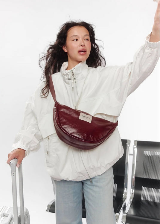 Studio Noos vegan leather fanny pack burgundy 6151923332397