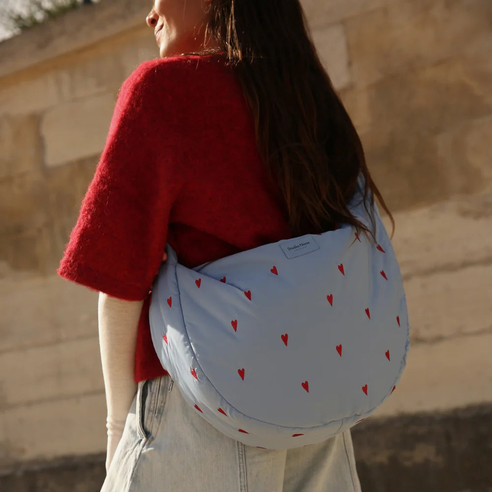Buy Studio Noos puffy cross body bag blue hearts