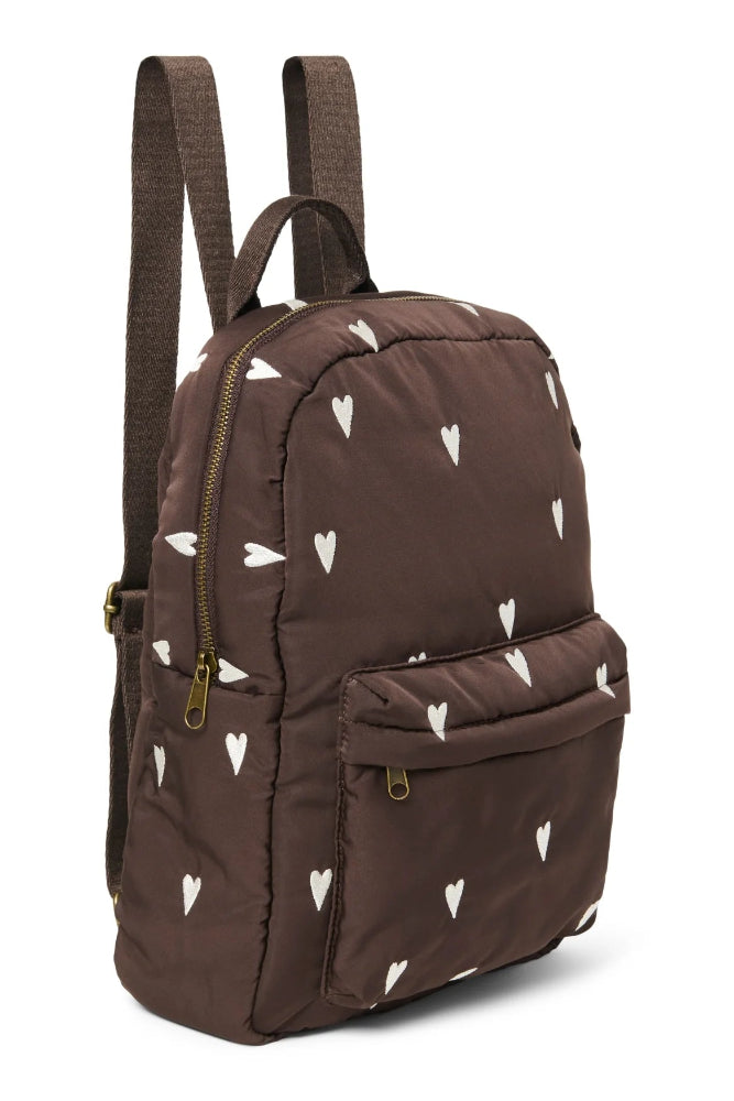 Studio Noos Puffy Midi Backpack Brown HeartsSoftCottonMidiBackpackBrownHeartsb