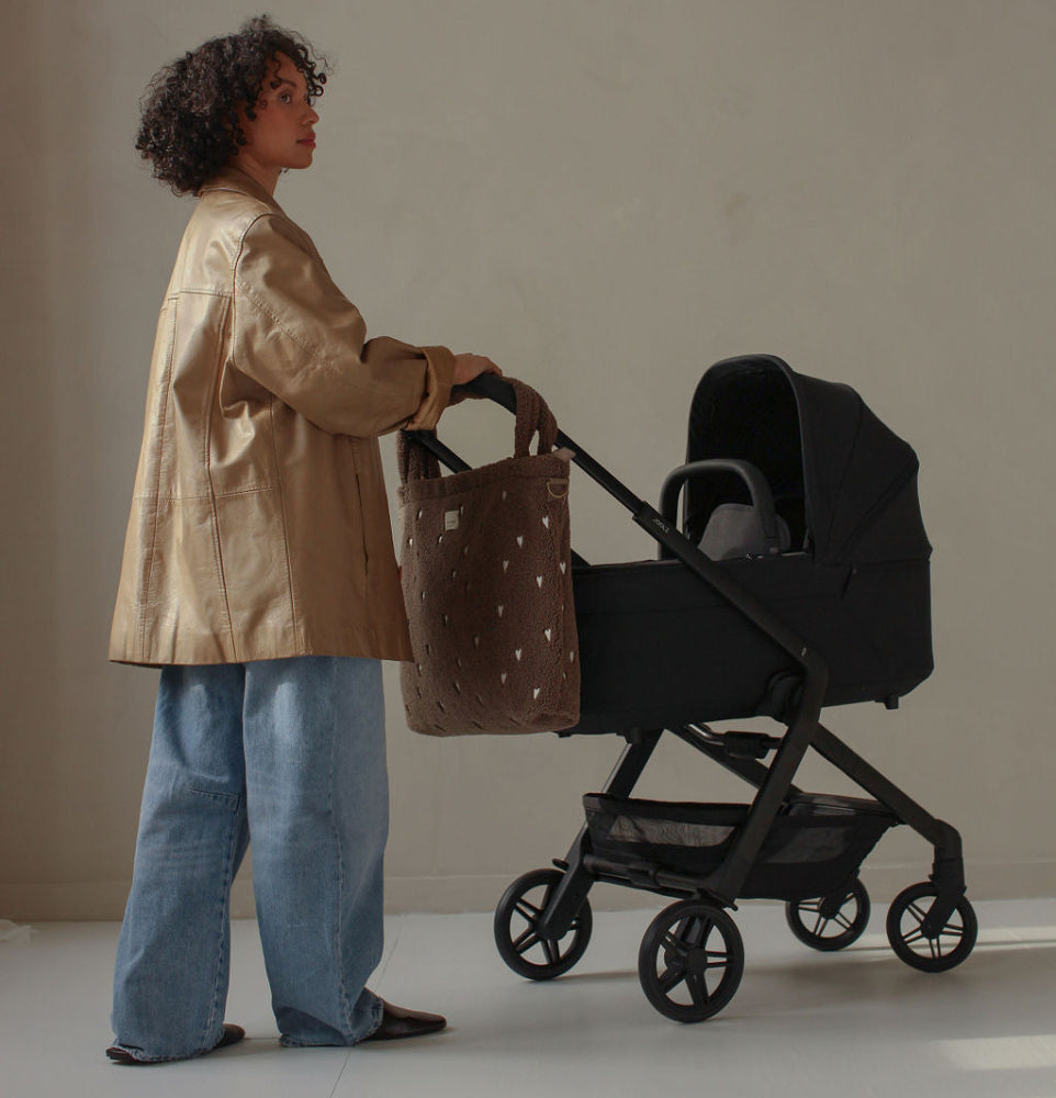Studio Noos diaper bag teddy brown hearts