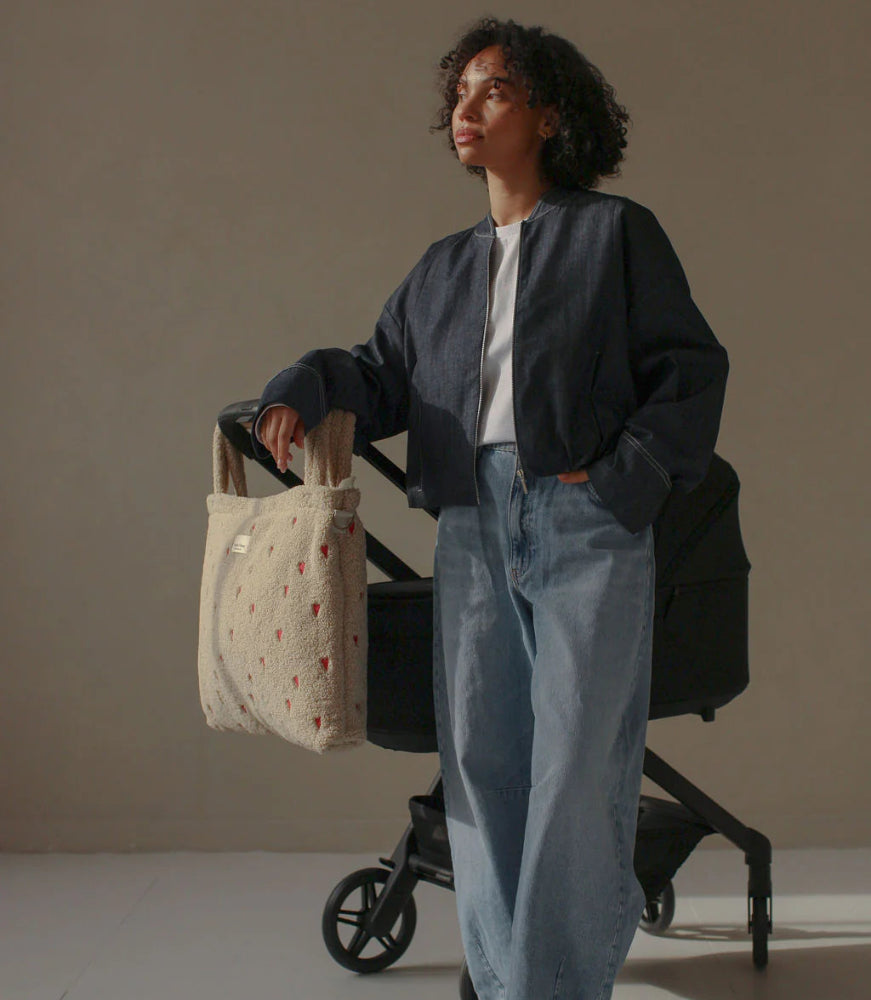 Studio Noos diaper bag teddy ecru hearts