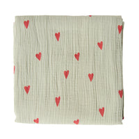 Studio Noos hydrofiele doek sage green hearts 120x120 6151900519506 d