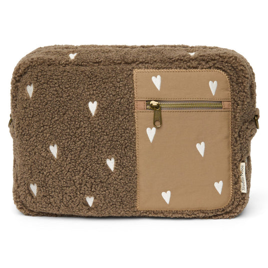 Studio Noos kinderwagen organizer teddy brown hearts