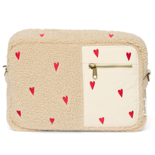 Studio Noos kinderwagen organizer teddy ecru hearts