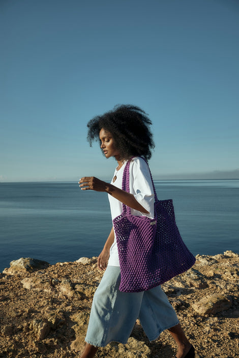 Studio Noos mom bag macrame purple A3