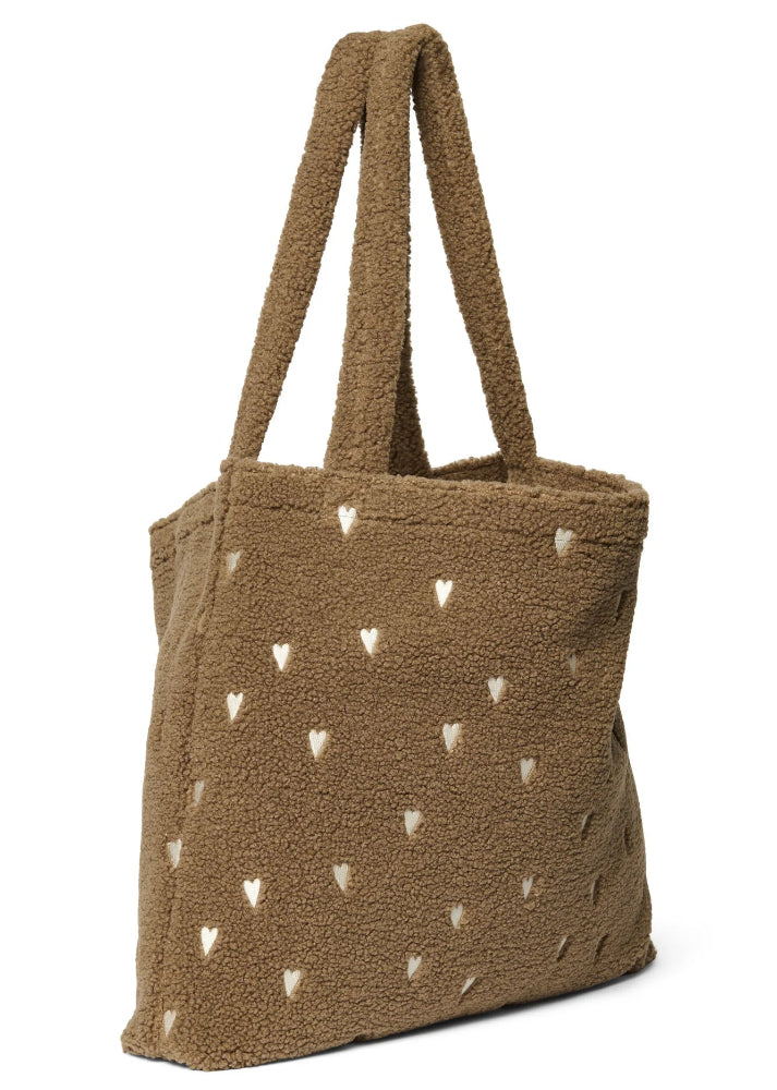 Studio Noos mom bag teddy brown hearts 6096717340380