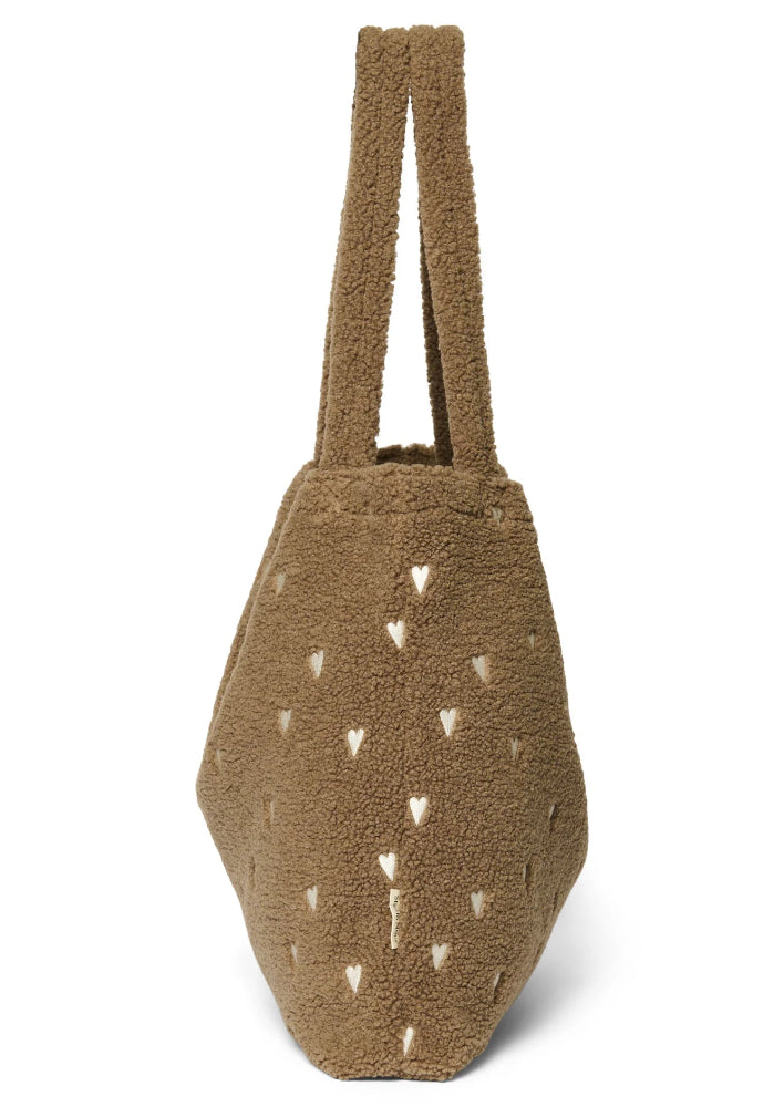 Studio Noos mom bag teddy brown hearts 6096717340380
