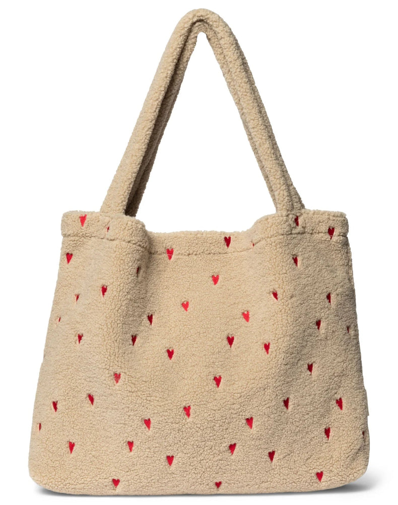 Studio Noos mom bag teddy ecru hearts