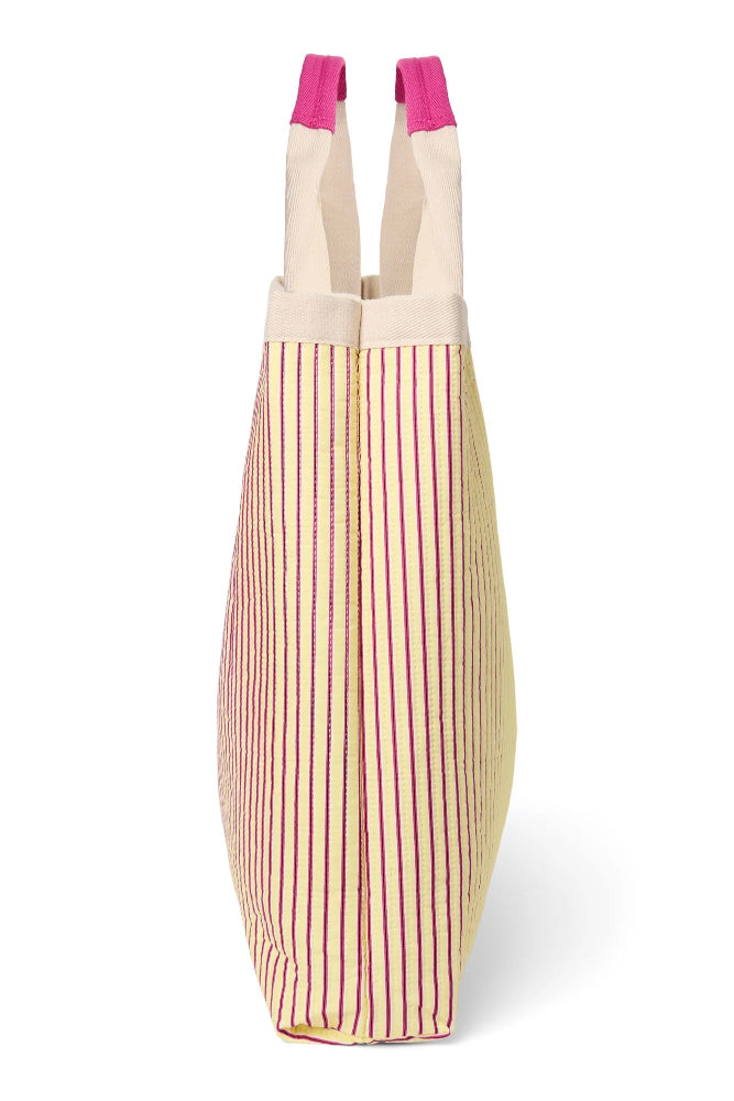 Studio Noos poplin beach bag butter yellow striped 6151908030041