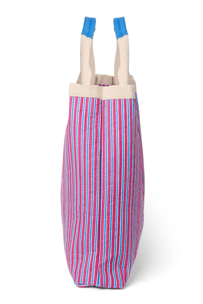 Studio Noos poplin beach bag raspberry striped 6151907726761