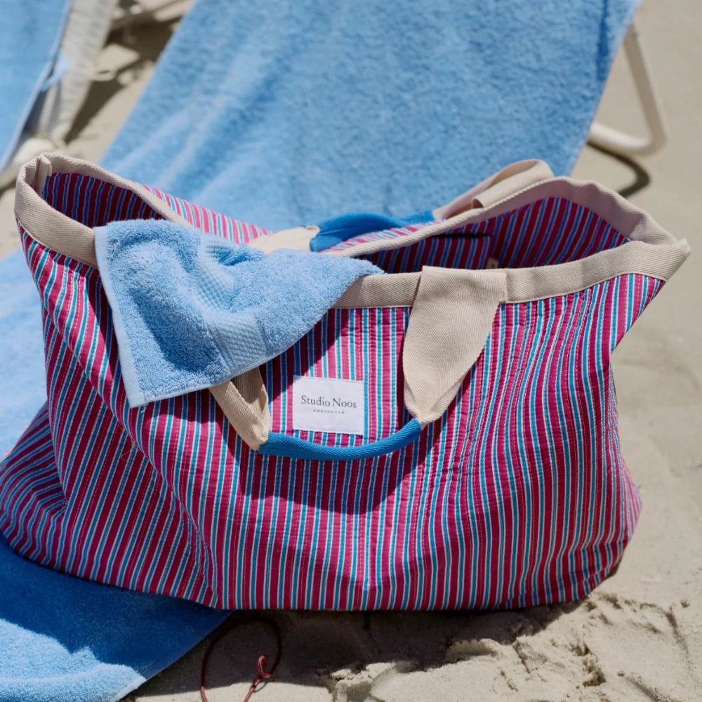 Buy Studio Noos poplin beach bag raspberry striped