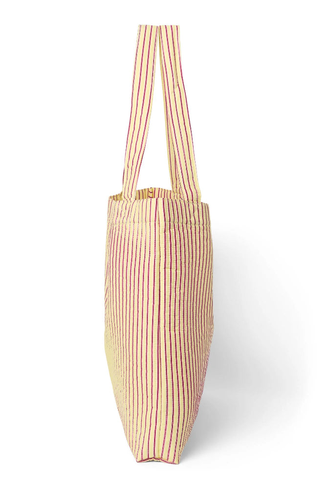Studio Noos poplin mom bag butter yellow striped 100% katoen