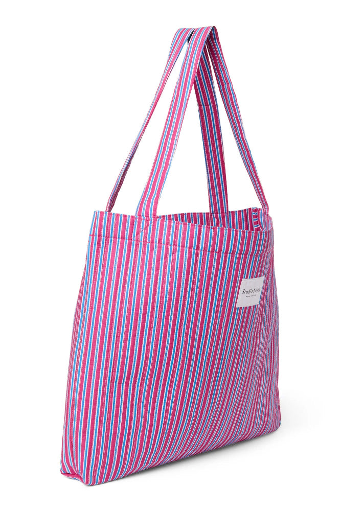 Studio Noos poplin mom bag raspberry striped 6151907618608