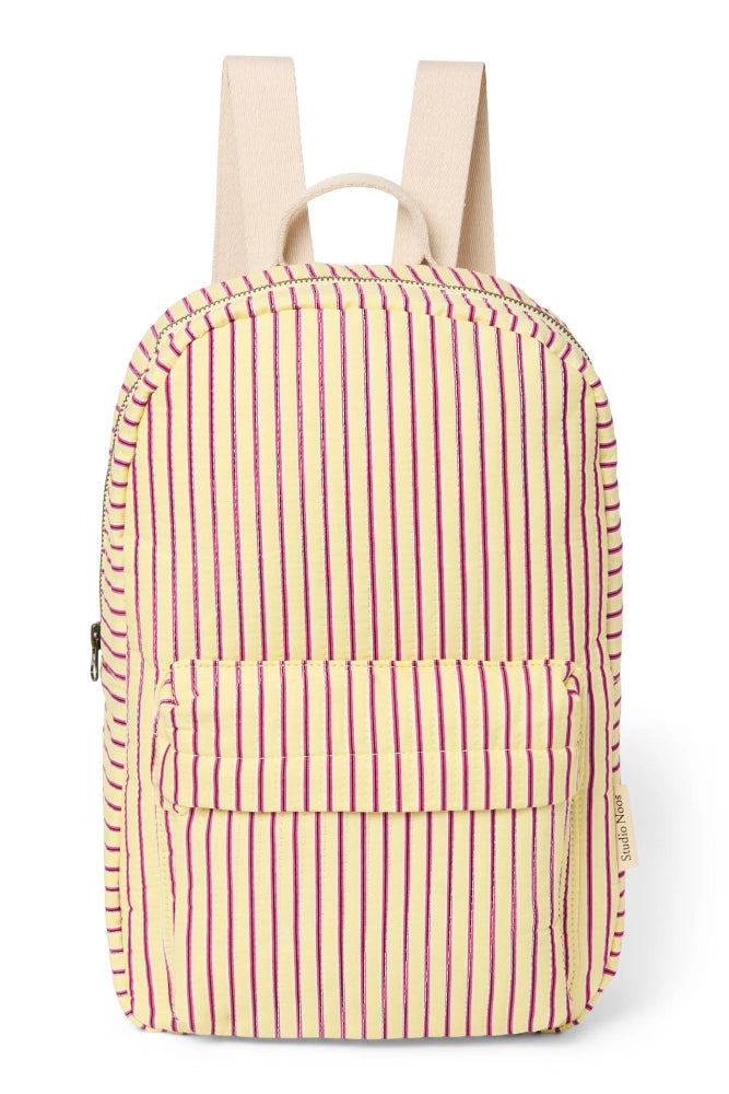 Studio Noos poplin rugzak midi butter yellow striped
