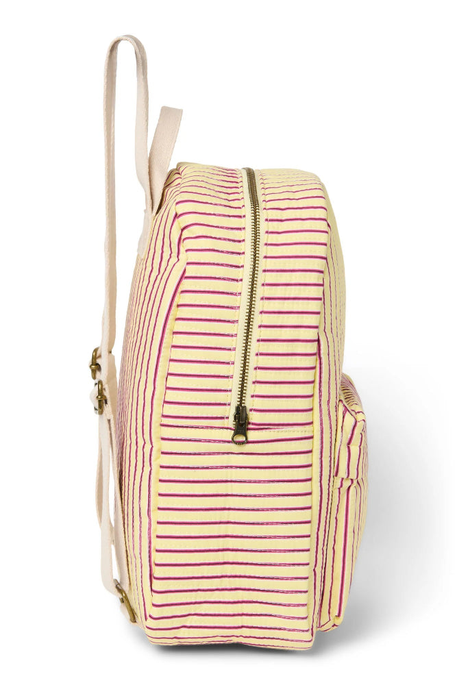 Studio Noos poplin rugzak midi butter yellow striped 6151908267263