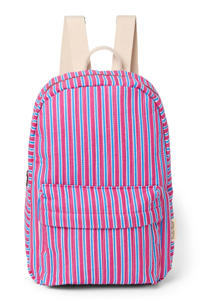 Studio Noos poplin rugzak midi raspberry striped