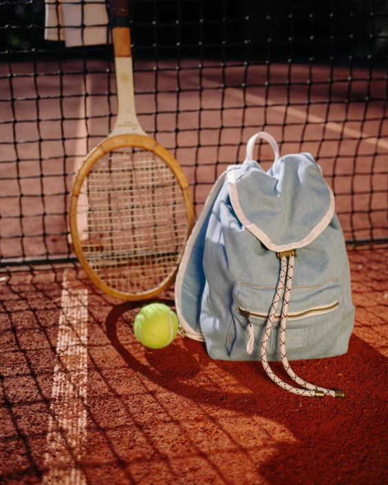 Studio Noos rugzak Denim midiDenimSolidMidiBackpackDrawstringi