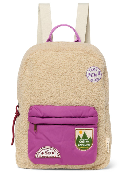 Studio Noos rugzak Teddy ecru/purple midiTeddyMidiBackpackecrupurple