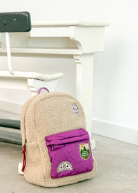 Studio Noos rugzak Teddy ecru/purple midiTeddyMidiBackpackecrupurplej