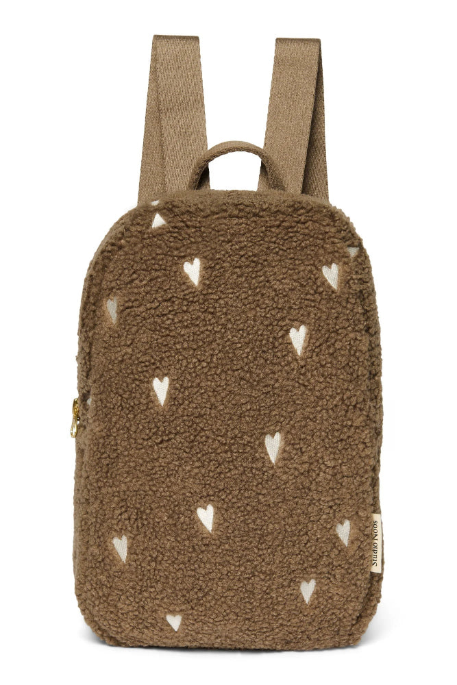 Studio Noos rugzak mini teddy brown hearts
