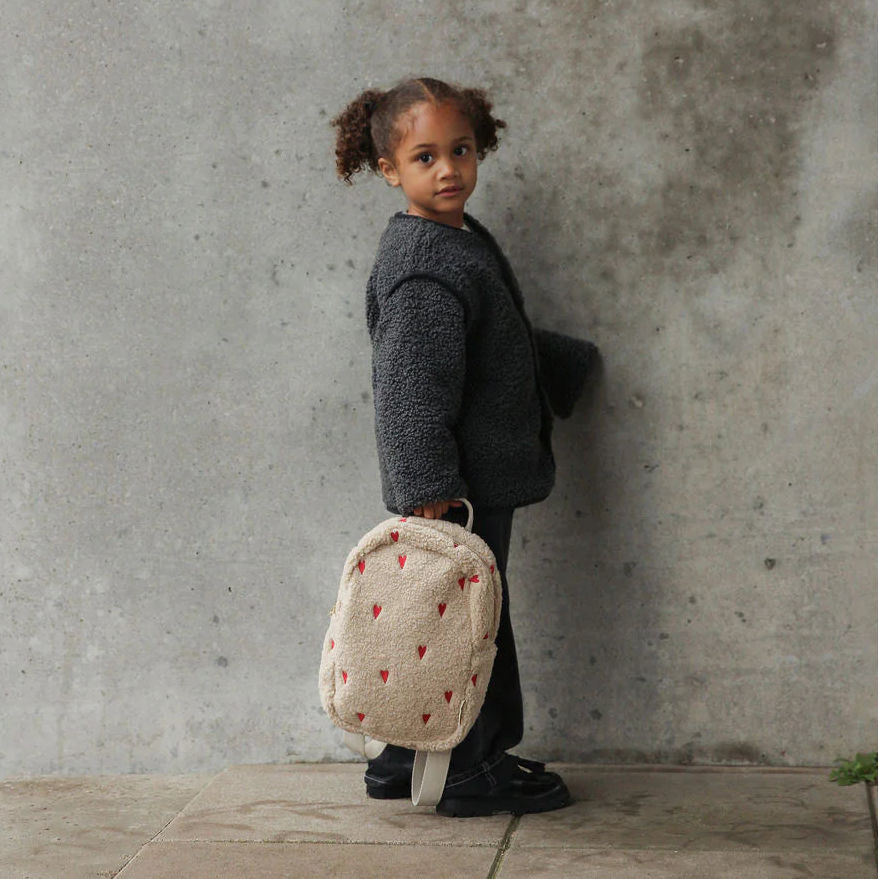 Buy Studio Noos rugzak mini teddy ecru hearts