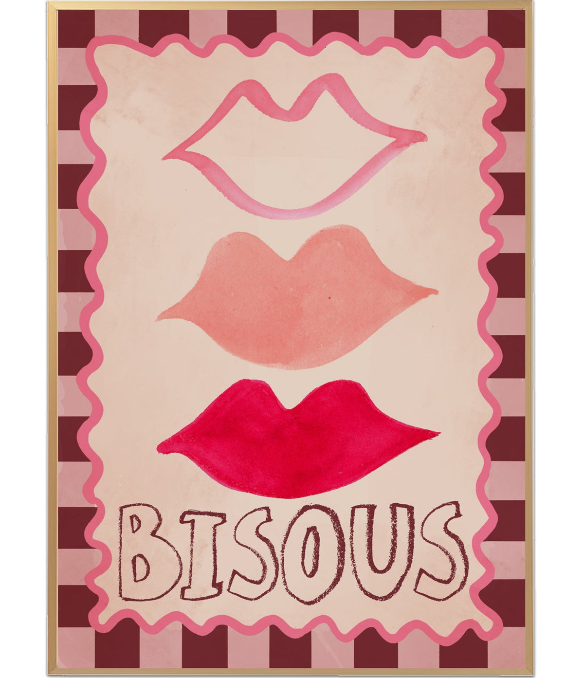 Studio loco poster Lips Bisous 50 x 70 cm