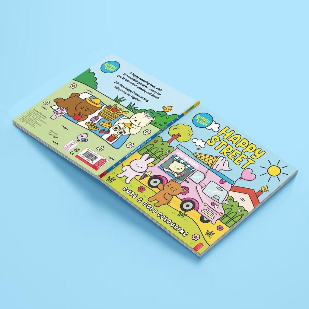 Sunny Vibes Happy Street Cute & Bold Colouring Book 9789460972812