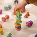 Tickit houten moeren en bouten regenboog 7 stks 12 mnd+33074001g