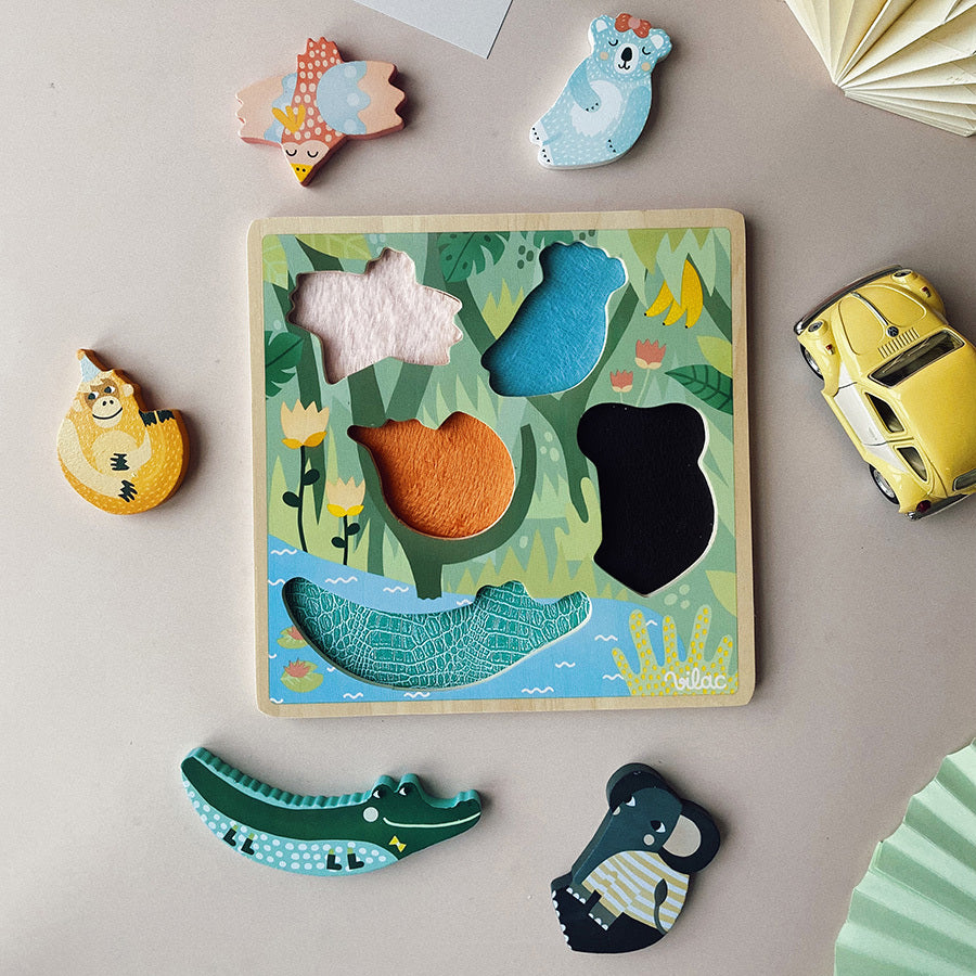 VILAC tactile puzzle jungle 5 pcs / 18 m+