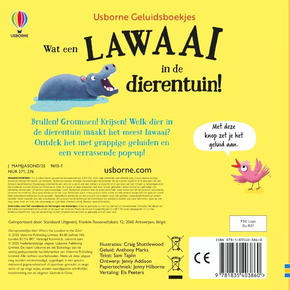 Buy Wat een lawaai in de dierentuin - geluidenboek 1 jr+