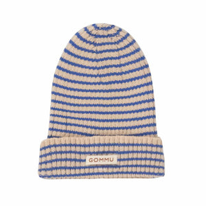 We are gommu poppenbeanie Light Cream Blue stripes 3 jr+
