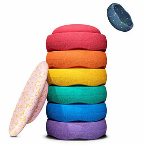 Stapelstein Water Lily special rainbow classic + balance board + gratis mini