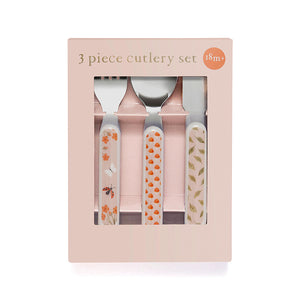 Petit Monkey cutlery set animal cradle pink