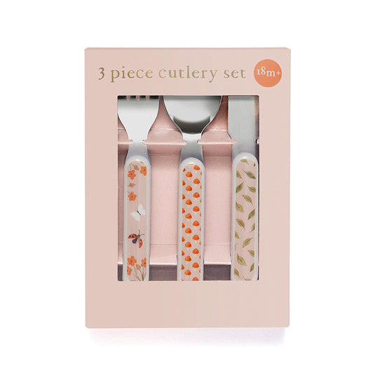 Petit Monkey cutlery set animal cradle pink