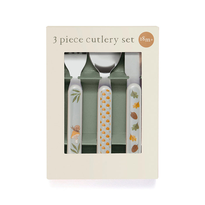 Petit Monkey cutlery set animal cradle dove blue