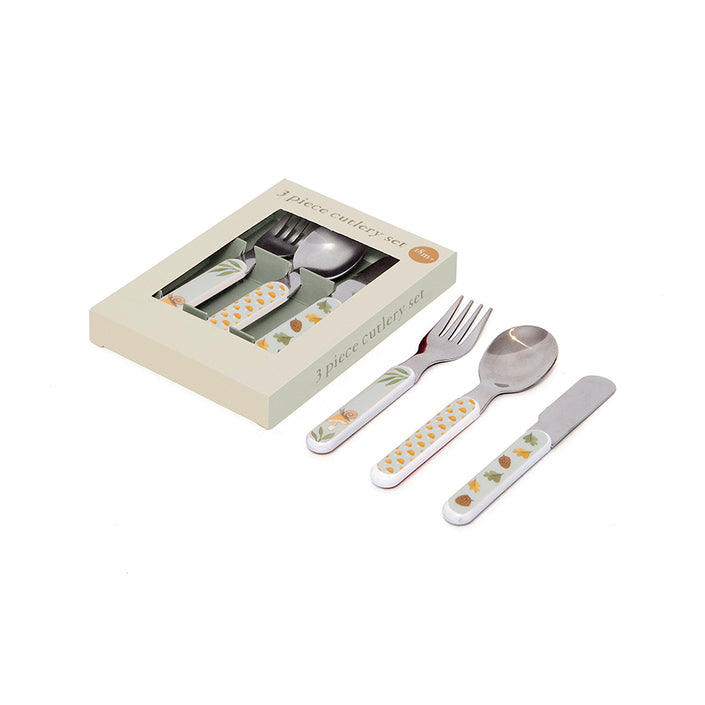 Petit Monkey cutlery set animal cradle dove blue