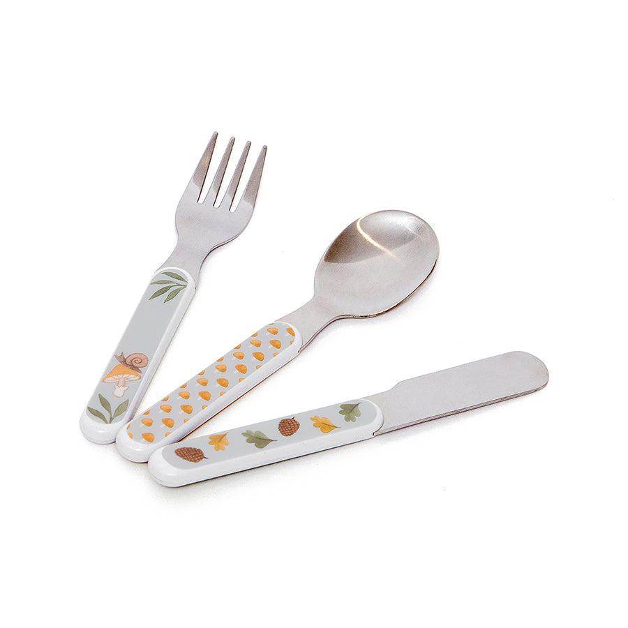 Petit Monkey cutlery set animal cradle dove blue