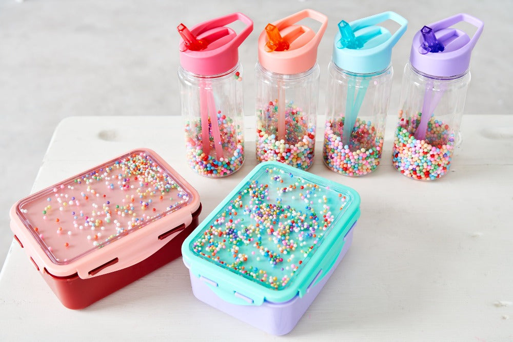 Petit Monkey drinking bottle macaron popsicles aqua blue