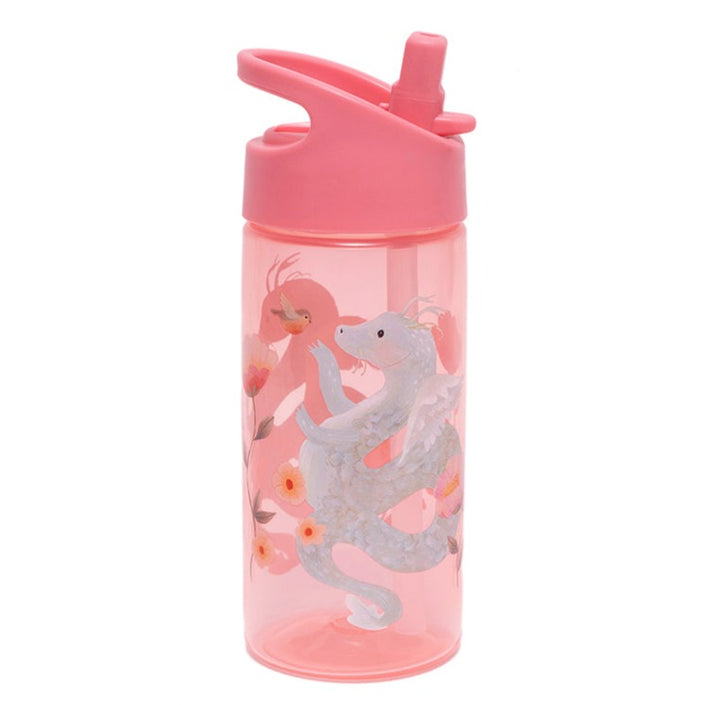 Petit Monkey drinking bottle fairytale dragon peony pink
