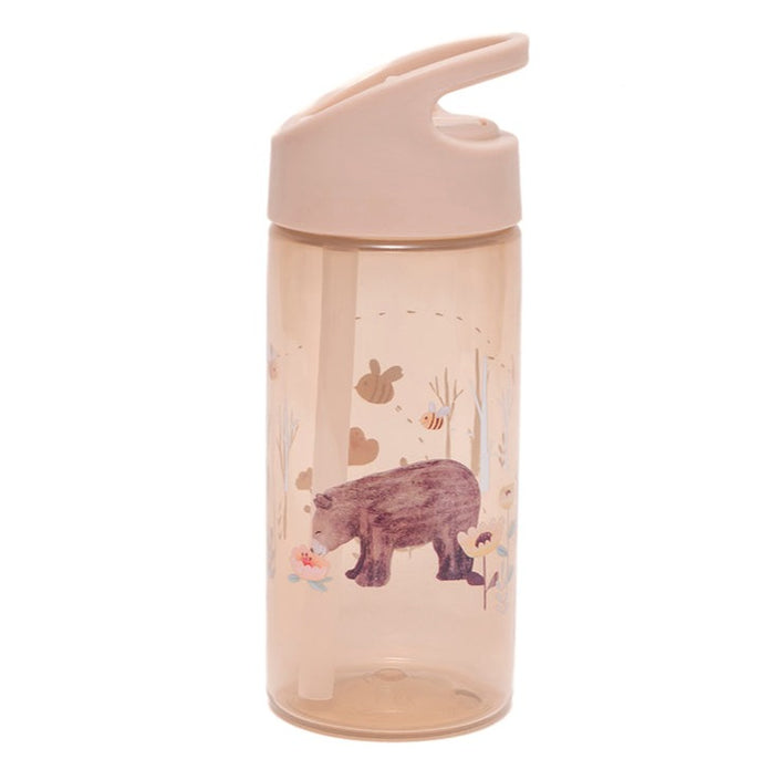 Petit Monkey drinking bottle humming bear linen