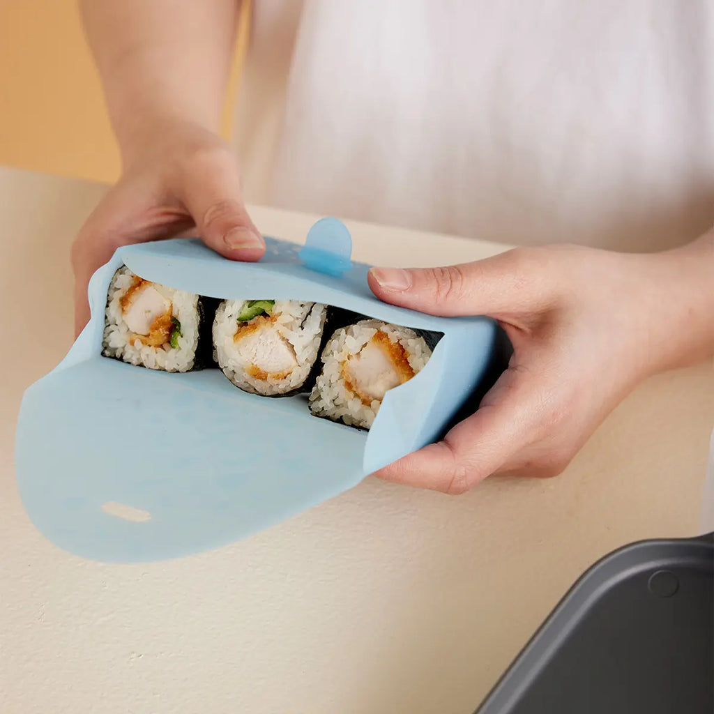 B.box bento lunch box blue slate 100% siliconen