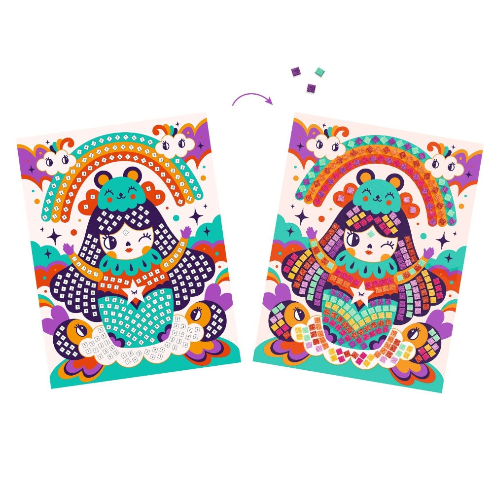 DJECO glitter mosaic kokeshi 5 yrs+ 3070900089044